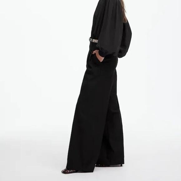 NWT Madewell The Harlow Superwide-Leg Trouser Pant In Brushed Twill Black Size 2 - Picture 2 of 12